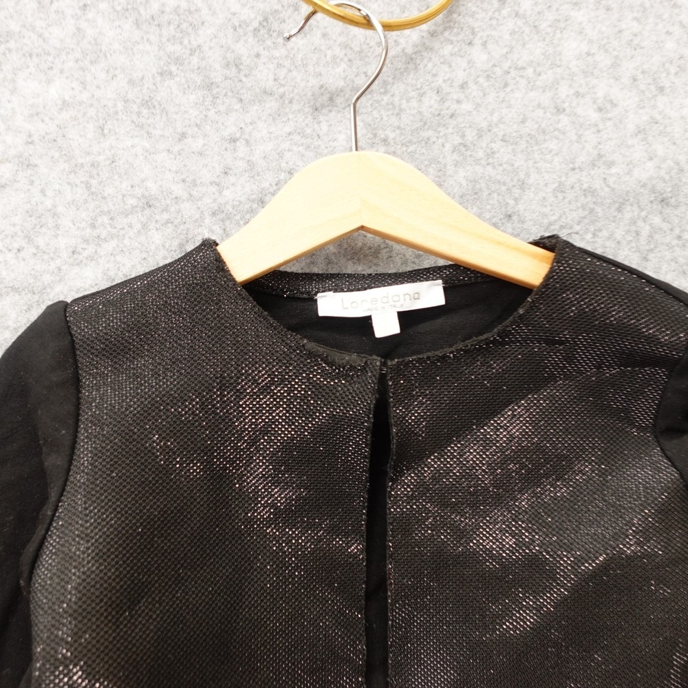Italian Bolero Jacket Girls 4 Black Shimmer Open Front Holiday Party LOREDANA - Picture 9 of 12
